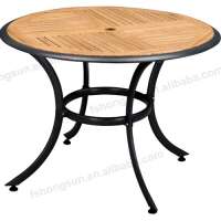 Aluminium frame wood outdoor table