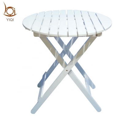 Outdoor White Folding Table Solid Wood