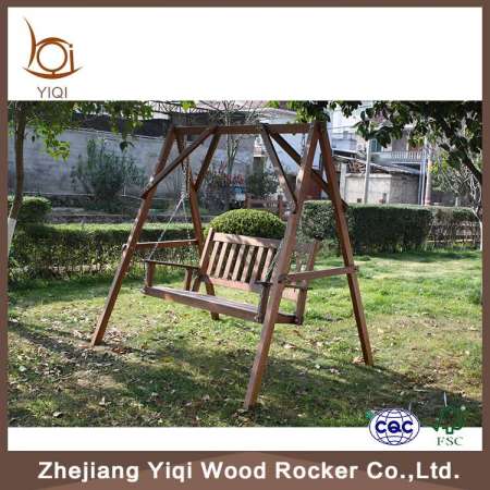 Two Seat Wooden Swing Chair