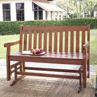 Outdoor Benches 2-Person Natural Color Solid Wood Patio Glider