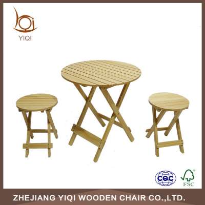 Outdoor Wood Foldable Table and Chair Set